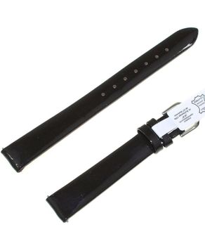 Lakierowany skórzany pasek Bisset 14mm – ciemny brąz, srebrna sprzączka.jpg